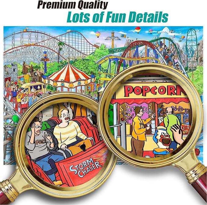 Antelope 2 in 1 1000 Piece Puzzle Bundle - Cat Castle - 1000 Piece Jigsaw Puzzle Bundle with Roller Coaster - 1000 Piece Jigsaw Puzzle