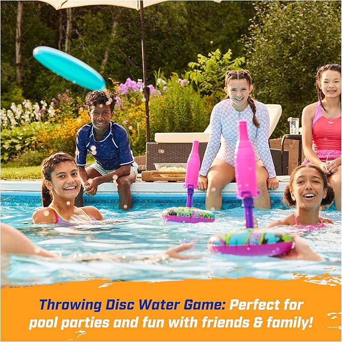 SwimWays Hydro Bottle Splash, Pool Toys for Kids and Adults, Throwing Disc Swimming Pool Game, Outdoor Toys for Kids Aged 5 & Up