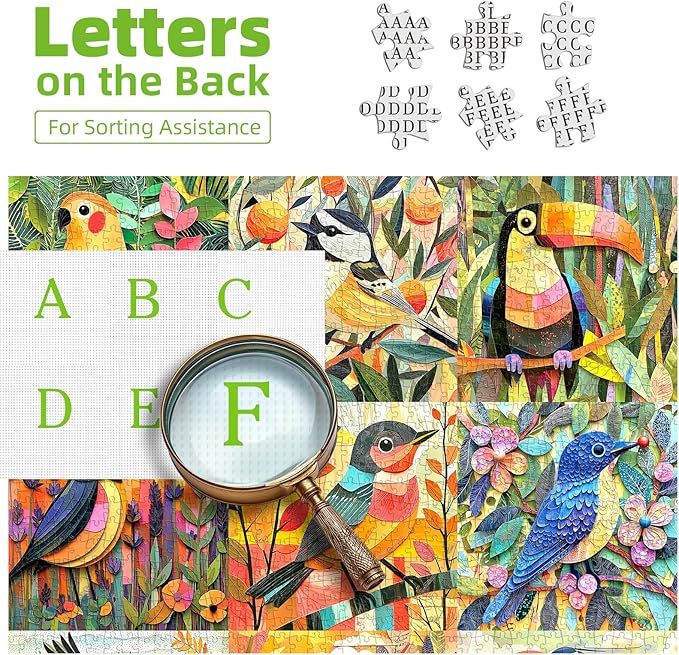 Art Birds 500 Piece Puzzles for Adults, Funny Puzzle for Adults, Hard Challenge Art Jigsaw Puzzles, for Gifts Birthday Party Games Family, 20 X 20 in Dust Free Puzzle