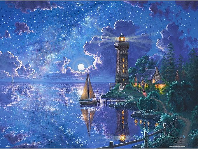 PieceRelax PieceClicks Plastic Jigsaw Puzzle for Adults 1000 Pieces - Abraham Hunter - Light of Peace - 25.2 X 18.9 Inches, Most Satisfying Table Games, No Glue Needed [U1042]