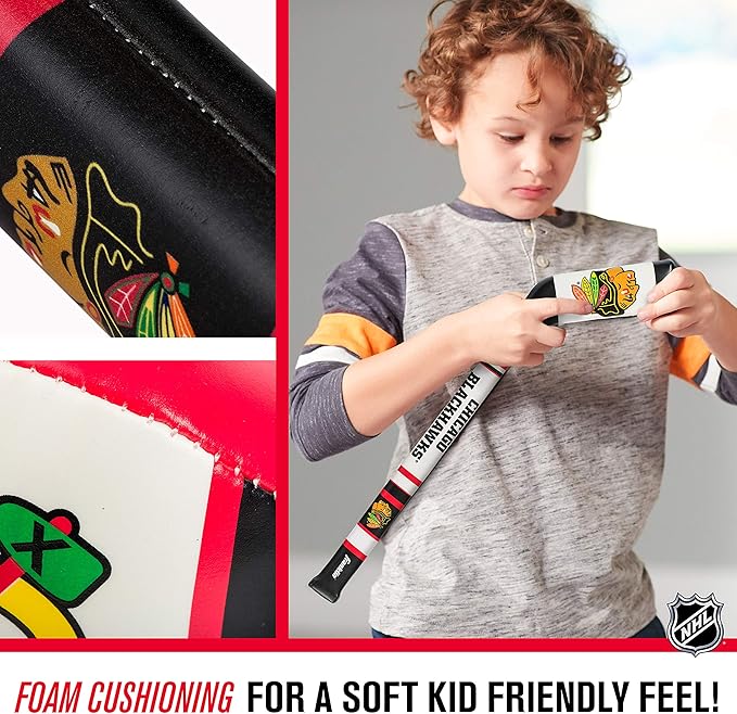 Franklin Sports NHL Team Mini Soft Hockey Stick Set - NHL Team Soft Foam Mini Hockey Stick and Ball - Great Toy for Kids