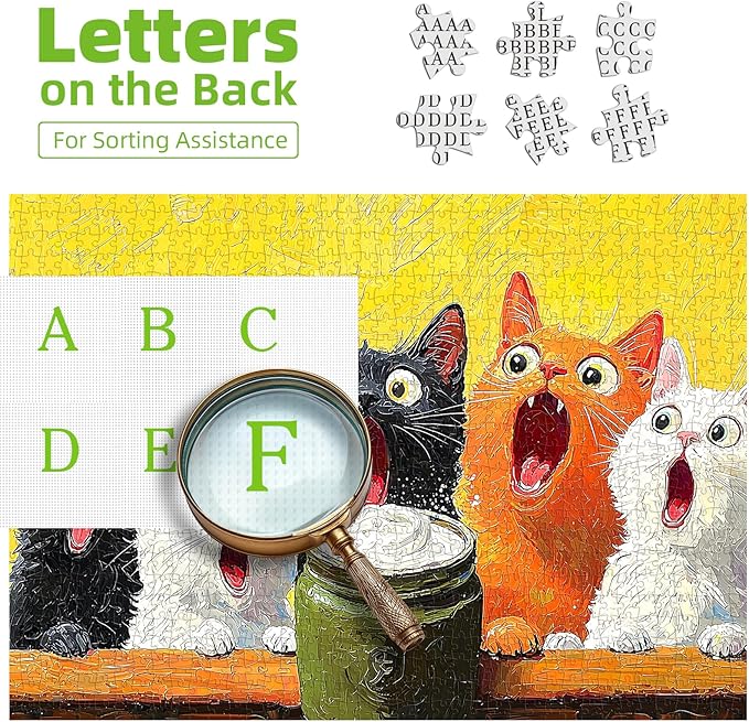 1000 Piece Cat Jigsaw Puzzle for Adults, Funny Surprised Kitten Arround Milk Can Scene, Unique Artistic Decoration & Stress Relief Activity, Gift for Cat Lovers & Puzzle Enthusiasts