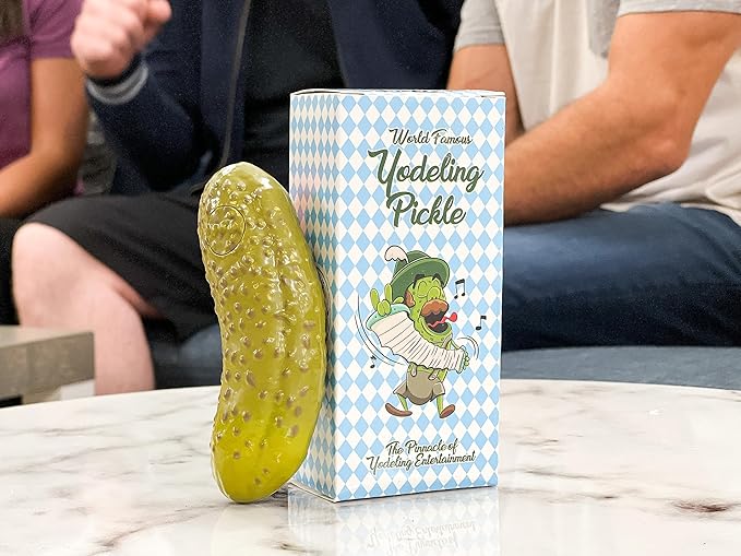 DR DINGUS Yodeling Pickle (1 Pickle - 5 Inch) Sings Dill-lightful Musical Yodel Song - Hilarious Laughs - Singing Novelty Gag Gift for Friends Family Coworkers Office Students Classroom