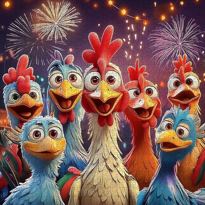 Chicken Puzzles for Adults 1000 Pieces -Large Paper Puzzle for Adults, Interactive Family Game, DIY Brain Challenge, Scratch-Resistant, Square Shape, Ideal Thanksgiving Gift