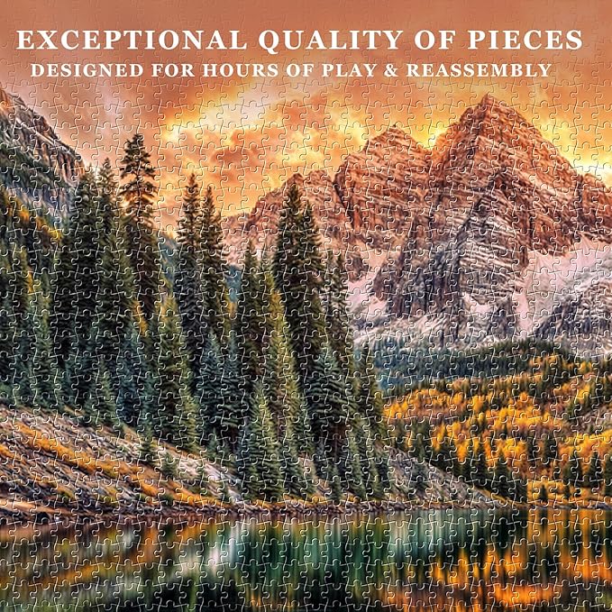 Jigsaw Puzzles for Adults,2 Pack Puzzles for Adults 1000 Pieces,Sunset Over Kirkjufell in Iceland & Maroon Bells, Nature Jigsaw Puzzles 1000 Pieces and up, for Women & Men