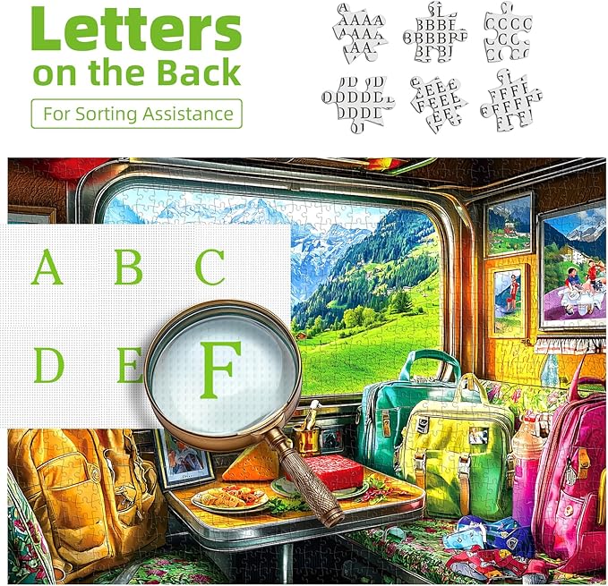 Puzzles for Adults 1000 Pieces, Swiss Mountain Train Journey Jigsaw Puzzles for Adults, AImpossible Hard Difficult Challenging for Family Fun Party Game Gifts Decoration, 27.5 x 19.7 inch