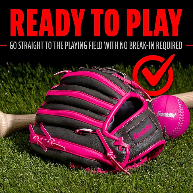 Franklin Sports Kids Baseball Gloves - RTP Youth Teeball Glove + Ball Set - Boys + Girls Teeball Mitt - Kids + Toddlers - 9.5"