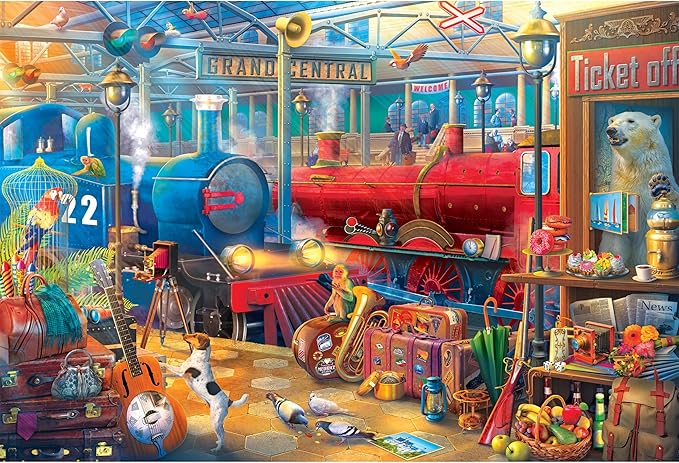 RoseArt - Kodak Premium Collector - Train Station - 2000 Piece Jigsaw Puzzle for Adults