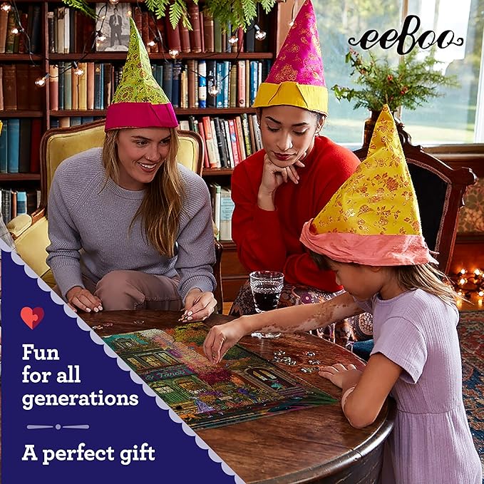 eeBoo 1000 Piece Puzzle - Fall in Brooklyn Jigsaw Puzzle for Adults, Square 23" x 23" Made with Recycled Board & Vegetable-Based Ink
