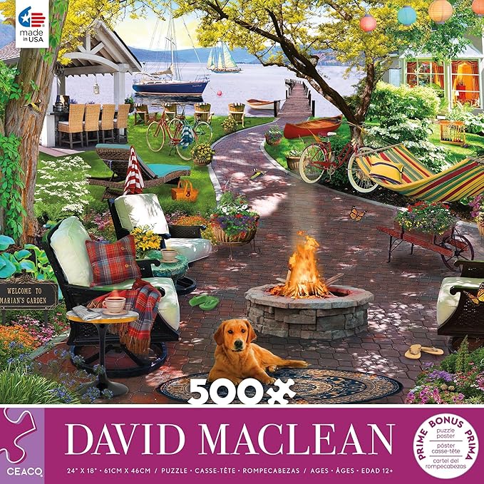 Ceaco - David Maclean - Marian's Garden - 500 Piece Jigsaw Puzzle, 24 x 18