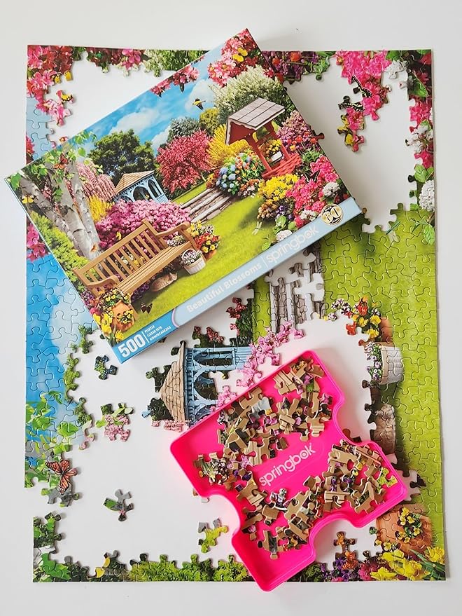 Springbok Beautiful Blossoms 500 Piece Jigsaw Puzzle for Adults Features a Dreamy Garden Scene in Spring with Blooms of Every Color