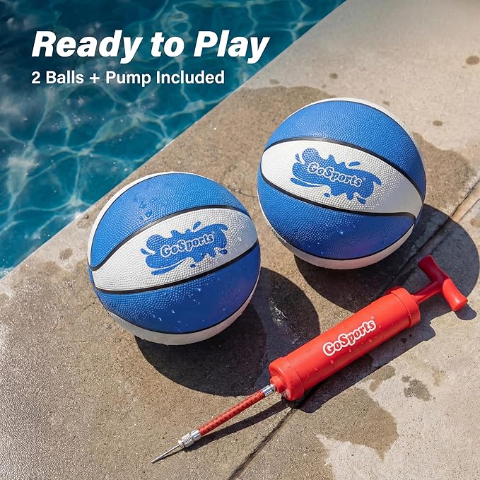 GoSports Water Basketballs 2 Pack - Choose Between Size 3 and Size 6, Great for Swimming Pool Basketball Hoops