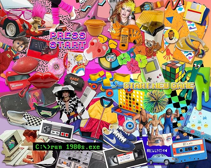 Springbok Totally 80's 1000 Piece Puzzle for Adults- If You Loved The 80's This Collage Will Bring Back Memories