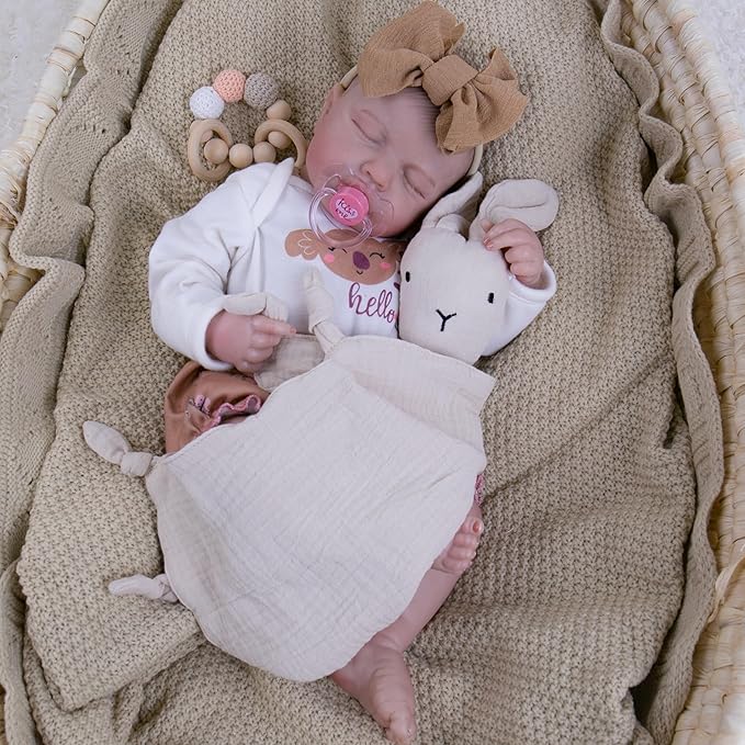 Milidool Lifelike Reborn Baby Dolls-20 Inch Realistic Newborn Baby Dolls, Soft Poseable Cloth Body Real Life Baby Dolls Silicone with Accessories Toy for for 3+ Year Old Girls Gifts, Pretend Play