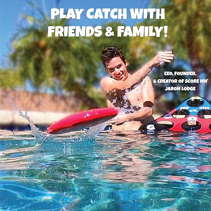 Skip NN' 8X Skipping Stonnes Targets NOT Included | Pool Toys Hole Skipping Stones Meets Cornhole Game Mode | Fun for The Pool, Lake, Beach| (Qty 8X RED/Blue Stonnes)
