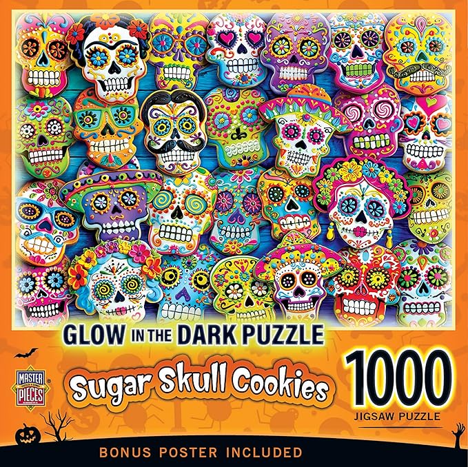 MasterPieces 1000 Piece Halloween Jigsaw Puzzle - Sugar Skull Cookies - 19.25"x26.75"