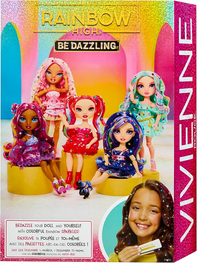 Rainbow High Be Dazzling Fashion Dolls- Vivienne Rouge (Red) with Bedazzler Tool and Sparkle Gems