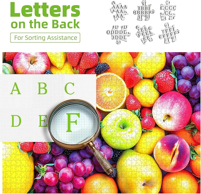 Colorful Fruit Mix 300 Piece Puzzle for Adults, Fun Puzzles for Adults 300 Pieces with HD Print & Poster, 17"x11" Dust Free, for Gifts Halloween Christmas Family Games Lovers