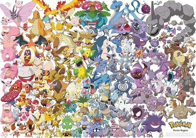 Buffalo Games – Pokemon: Kanto 151 500 Piece Jigsaw Puzzle Colorful Puzzle for Adults – Precision-Cut Pieces, Beautiful Artwork, and Hours of Relaxing Fun