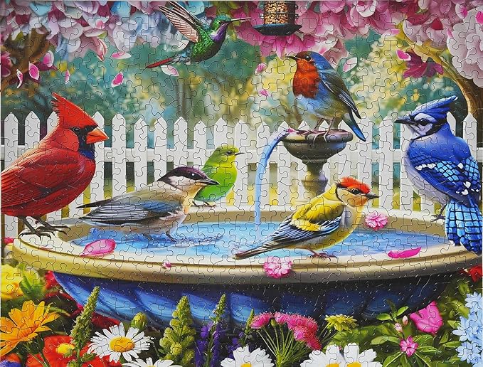 Springbok Birds of Spring 500 Piece Puzzle for Adults - Features North American Wildbirds