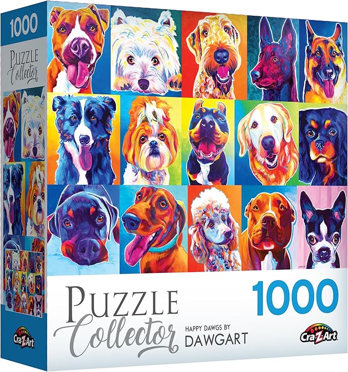 RoseArt - Puzzle Collector - Happy Dawgs - 1000 Piece Jigsaw Puzzle for Adults