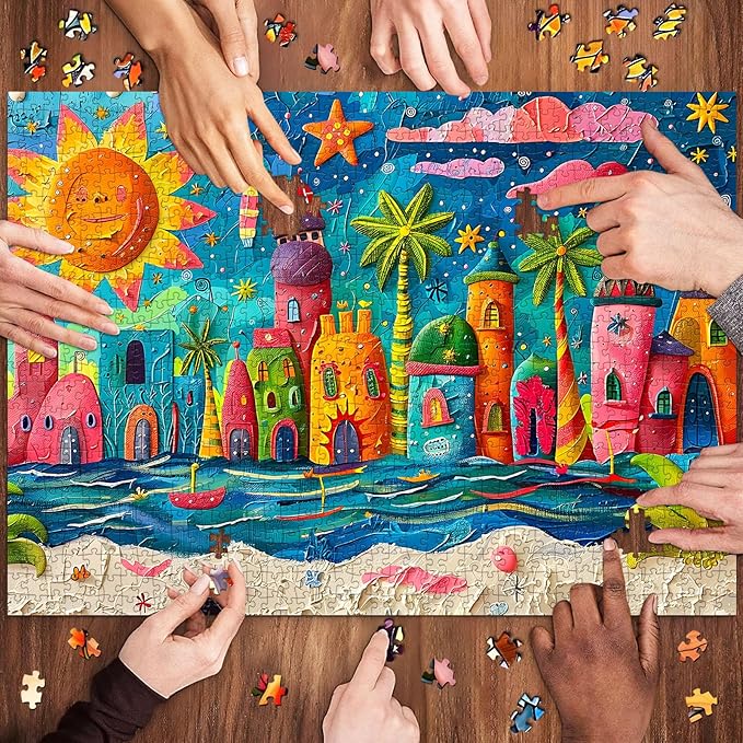Sunny Beach Puzzles for Adults 1000 Piece, Jigsaw Puzzles for Adults, Adult Challenging Game Toys, Impossible Puzzle, Family Decoration Puzzle