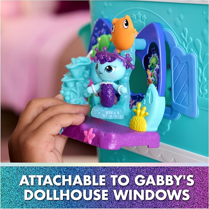 DreamWorks GABBY'S Dollhouse The Movie, Mercat's Aquarium Balcony, with Toy Figure & Dollhouse Accessories, Kids Toys for Girls & Boys Ages 3 and Up