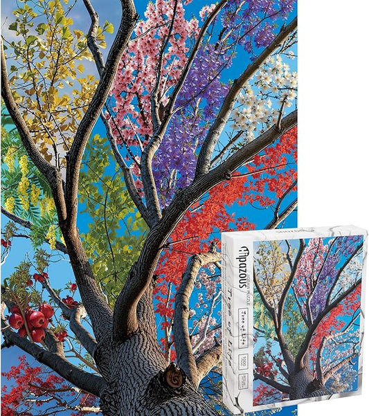 Tree of Life Jigsaw Puzzle 1000 Pieces for Adults – Colorful Nature Art Puzzle, Unique Puzzle for Gift, Family Fun & Home Decor Perfect Snap, 27.6 x 19.7 in, Hipazous