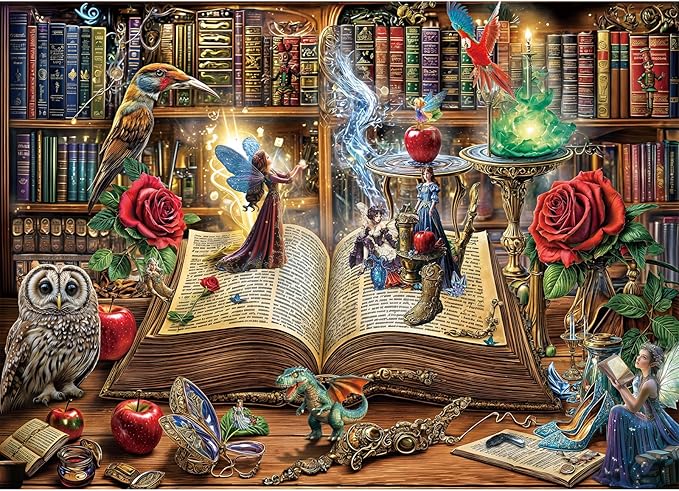 Magic Book Jigsaw Puzzles, 1000 Piece Puzzle for Adults, Family Puzzles Game, Fun Relaxing Challenging, Interlock Perfectly No Dust, Home Wall Decor, Gifts for Easter Father's Day