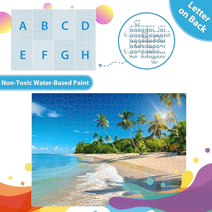 Puzzles for Adults 500 Piece Puzzle Hawaiian Sunset Beach Jigsaw Puzzle, Art Home Decor DIY Funny Game Toy Challenging Puzzles Gift for Mom, Wife, Friend, Finished Size is 21 x 15