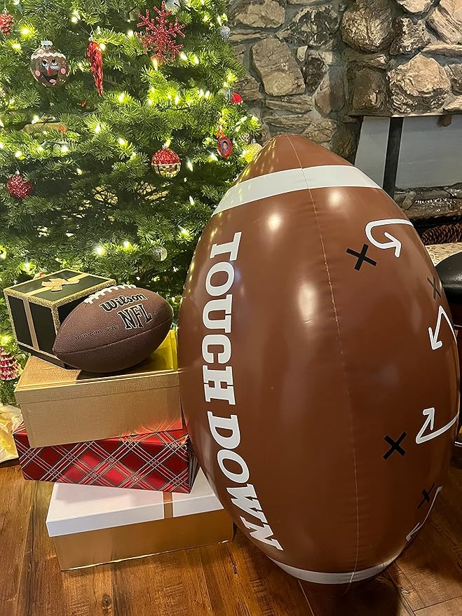 GiftExpress 40" Giant Jumbo Inflatable Football with Tee Set for Football Party, Gameday, American Sport Themed Decorations, Super Fun Football Games for Kids and Adults