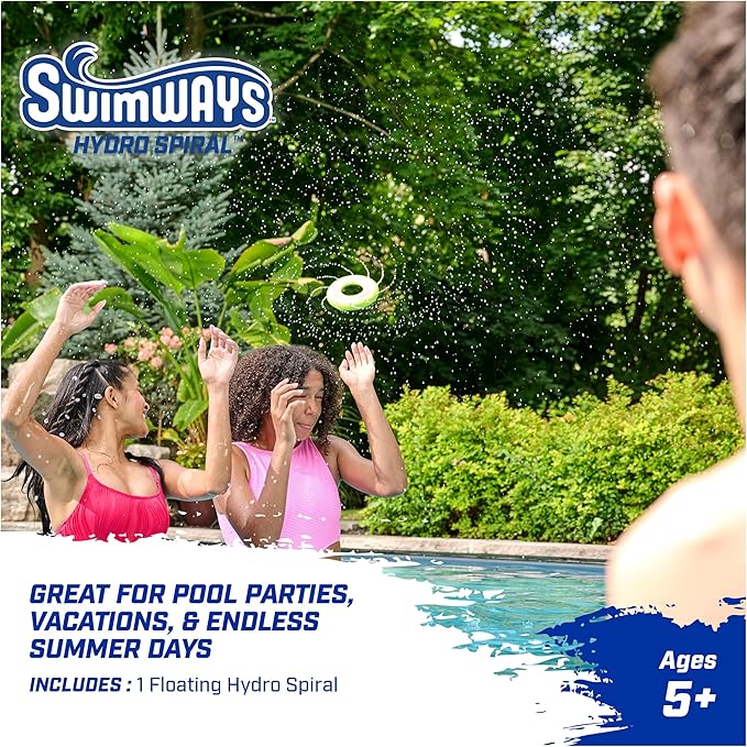 SwimWays Hydro Spiral, Pool Toys for Kids and Adults, Throwing Ring for Beach, Lake and Swimming Pool, Outdoor Toys for Kids Aged 5 & Up