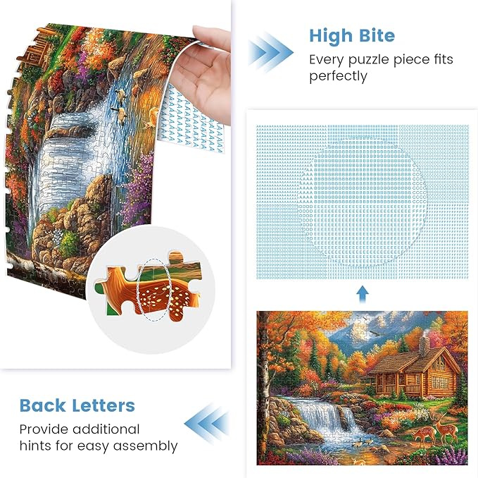 500 Pieces Puzzles for Adults,Alpine Serenity Jigsaw Puzzles,Fall Landscape Nature Puzzles 500 Pieces,Autumn Mountain Puzzle,Challenging Family Activity Great Gift Idea for Family Friends,20.5 X 15 in