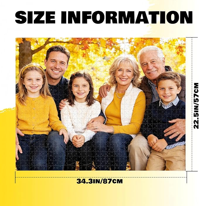 Custom Photo Puzzle 1500 Pieces，Personalized Jigsaw Puzzle Made from Your Own Picture, Ideal Gift for Valentine's Day, Wedding, Pet, Birthday, Familys