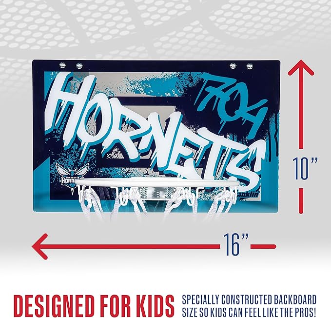 Franklin Sports NBA Team Over the Door Basketball Hoops - Kids Indoor Mini Basketball Hoop + Ball Set - NBA Fan Mini Hoops