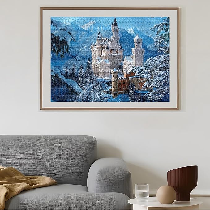 1000 Piece Jigsaw Puzzles for Adults Teens Kids - Fine Art Challenging, Swan Stone Castle 1000Pcs Puzzle, Family Game Gift, Size 27"x20"
