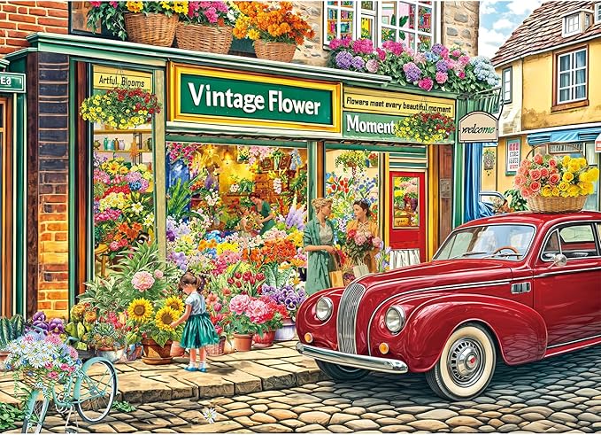 Jigsaw Puzzles for Adults 1000 Pieces, Interlock Perfectly No Dust, Impossible Difficult Hard Fun 1000 Piece Jigsaw Puzzles for Adults-1:1 Poster-Flower Shop