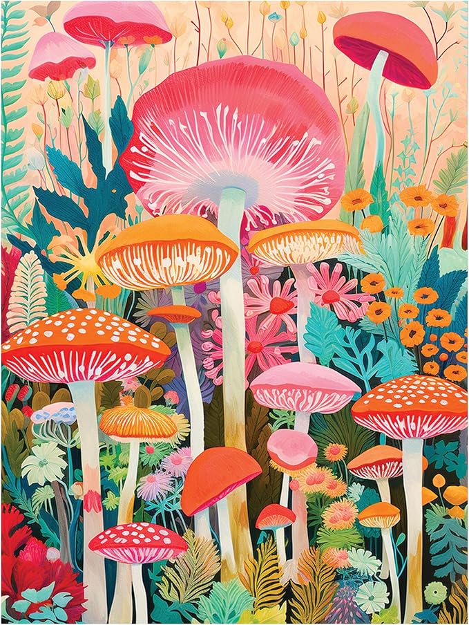 RoseArt - Vertical Visions - Mushrooms - 500 Piece Jigsaw Puzzle - Magical Forest-Inspired Puzzle for Adults