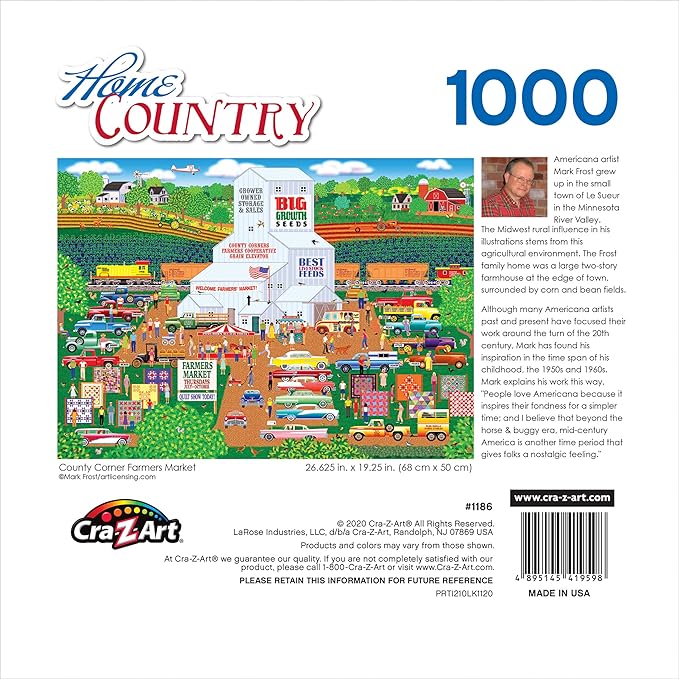 RoseArt - Home Country - County Corner Farmer's Market 1000 Piece Jigsaw Puzzle for Adults