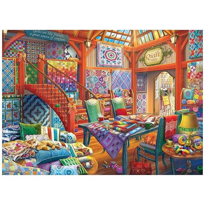 RoseArt - Hobby Haven - Quilt Shop - 1000 Piece Jigsaw Puzzle for Adults