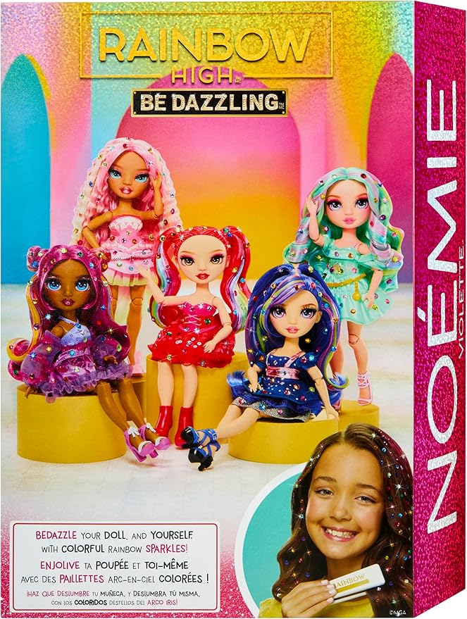 Rainbow High Be Dazzling Fashion Dolls- Noemie Violette (Purple) with Bedazzler Tool and Sparkle Gems