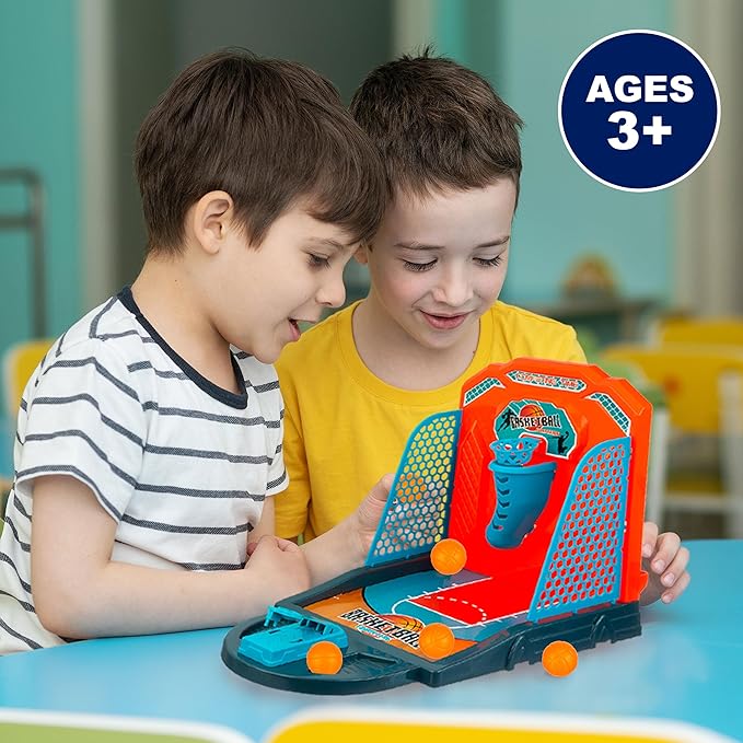 EXPRESSIONS Tabletop Basketball Game - Mini Basketball Game for Travel & Desktop Toys Collection | Desk Games for Work, Table Top Office Basketball Hoop