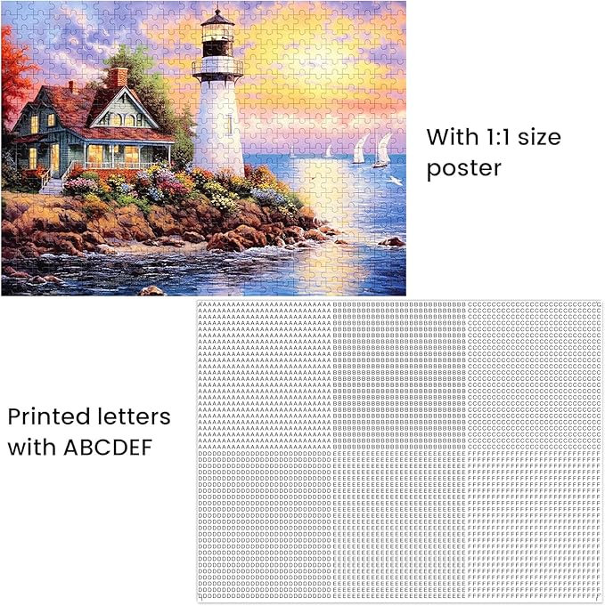 500 Piece Puzzle for Adults-Lighthouse | Recycled Cardboar Jigsaw Puzzles 500 Pieces | Challenging Family Activity Great Gift Idea for Family Friends | Difficult Puzzles Size 20.5X 15 inches