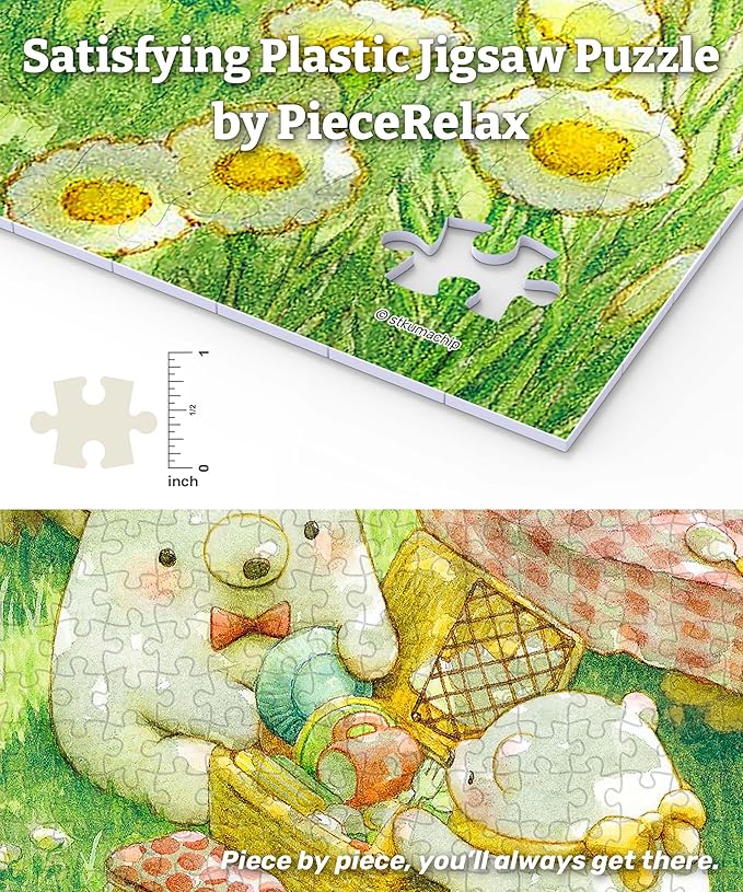 PieceRelax PieceClicks Plastic Jigsaw Puzzle for Adults 1000 Pieces - ちっぷ - Picnic Time - 25.2 X 18.9 Inches, Most Satisfying Table Games, No Glue Needed [U1048]