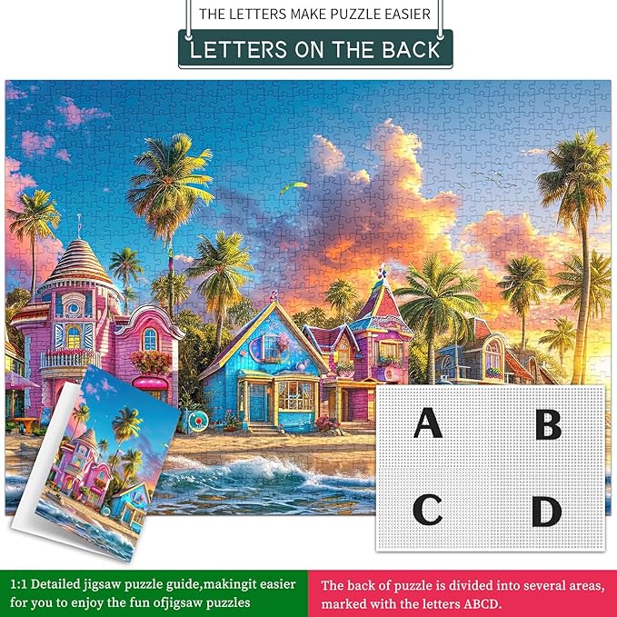 Jigsaw Puzzles for Adults 1000 Pieces, Interlock Perfectly No Dust, Impossible Difficult Hard Fun 1000 Piece Jigsaw Puzzles for Adults-1:1 Poster-Romantic Beach