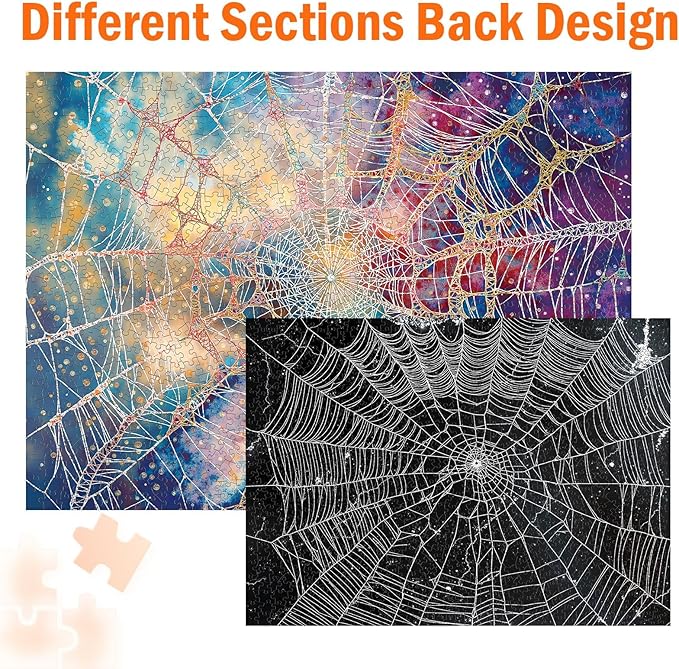 Jigsaw Puzzles for Adults 1000 Pieces, Double-Sided Difficult Challenging Unique Puzzle for Game Night Family Home Decor, 20x27 Inches, Double Cobweb