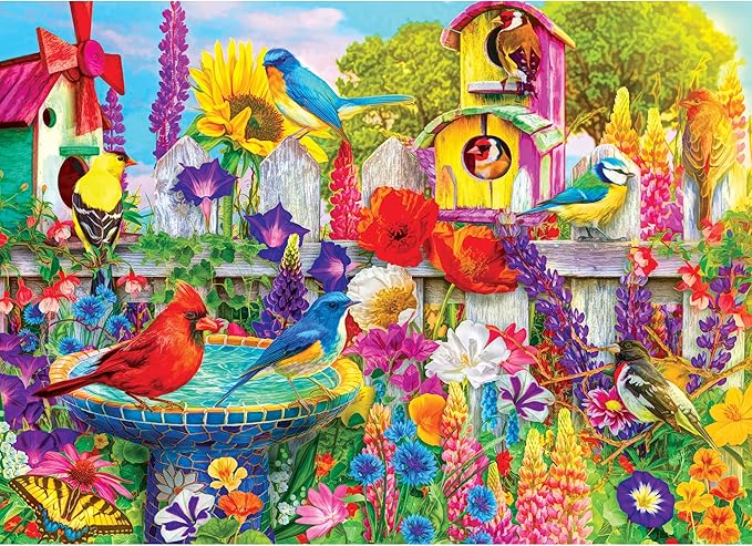 RoseArt - Kodak Premium - Bird Bath Garden - 1000 Piece Jigsaw Puzzle for Adults