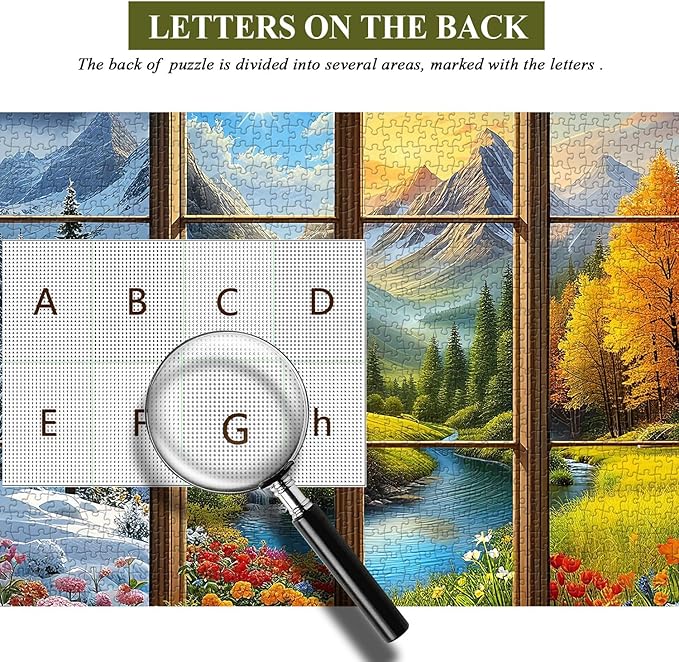 PICKFORU Season 1000 Piece Puzzle for Adults, A Year in a View Jigsaw Puzzles, Nature Art Mountain Scenery Puzzle as Wall Decor
