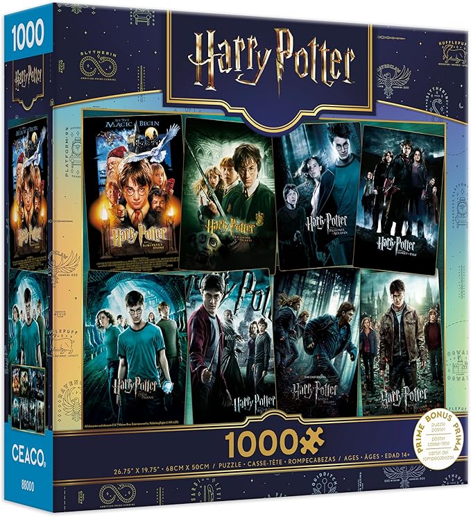 Ceaco - Harry Potter Posters - 1000 Piece Jigsaw Puzzle Challenging and Colorful Puzzles for Adults – Precision-Cut Pieces, Beautiful Artwork, and Hours of Relaxing Fun