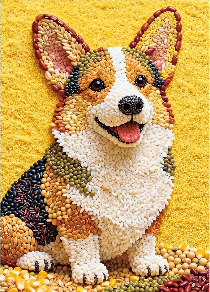 Puzzles for Adults 1000 Pieces - Corgi Dog Puzzle, Grain Puppy Art Adults Puzzles, Letter on Back No Dust, Matte Finish Unique Corgi Cute Dog Jigsaw Puzzles 1000 Home Decor, Birthday Gifts Games